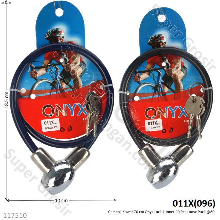 Gembok Kawat 70 cm Onyx Lock 1 Inner 40 Pcs Loose Pack @80