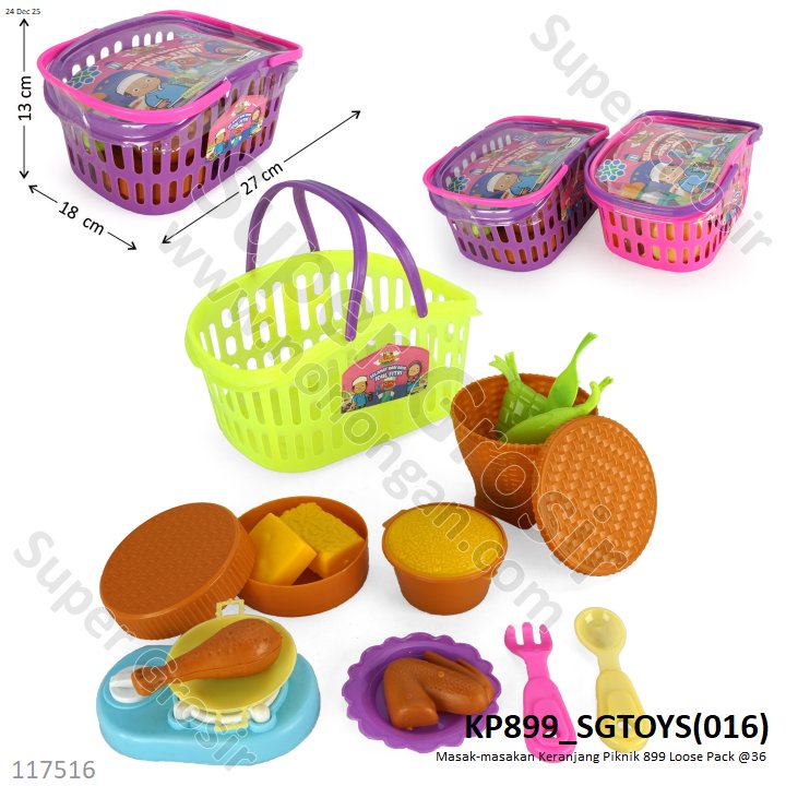 Masak-masakan Keranjang Piknik 899 Loose Pack @36
