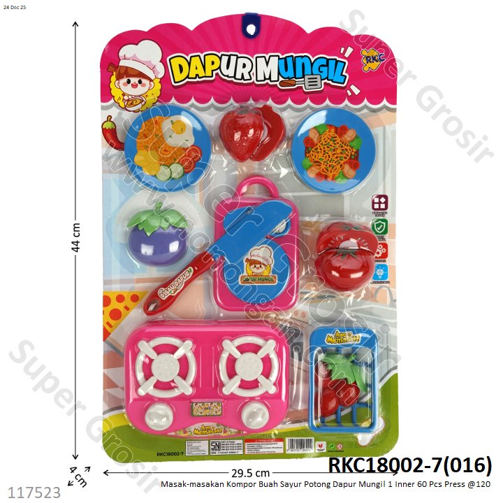 Masak-masakan Kompor Buah Sayur Potong Dapur Mungil 1 Inner 60 Pcs Press @120