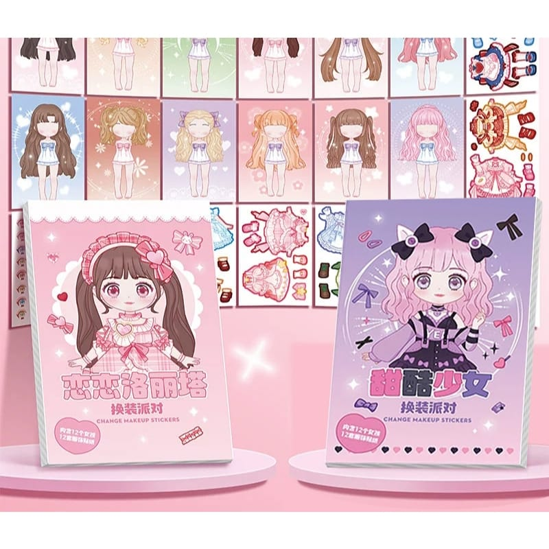 Sticker Girl Change Makeup Stickers 1 Pack 10 Pcs Ktg Opp @400