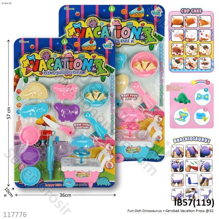 Fun-Doh Dinosaurus + Gerobak Vacation Press @32