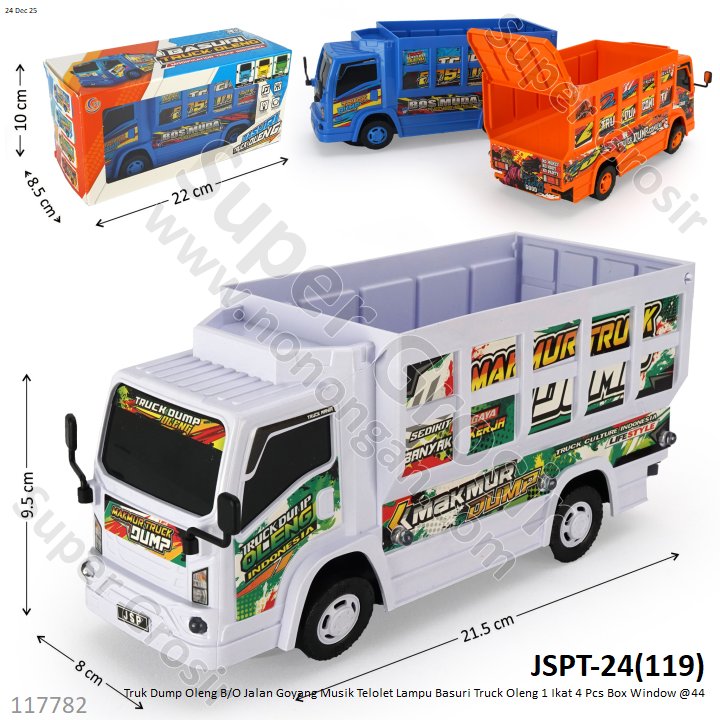 Truk Dump Oleng B/O Jalan Goyang Musik Telolet Lampu Basuri Truck Oleng 1 Ikat 4 Pcs Box Window @44