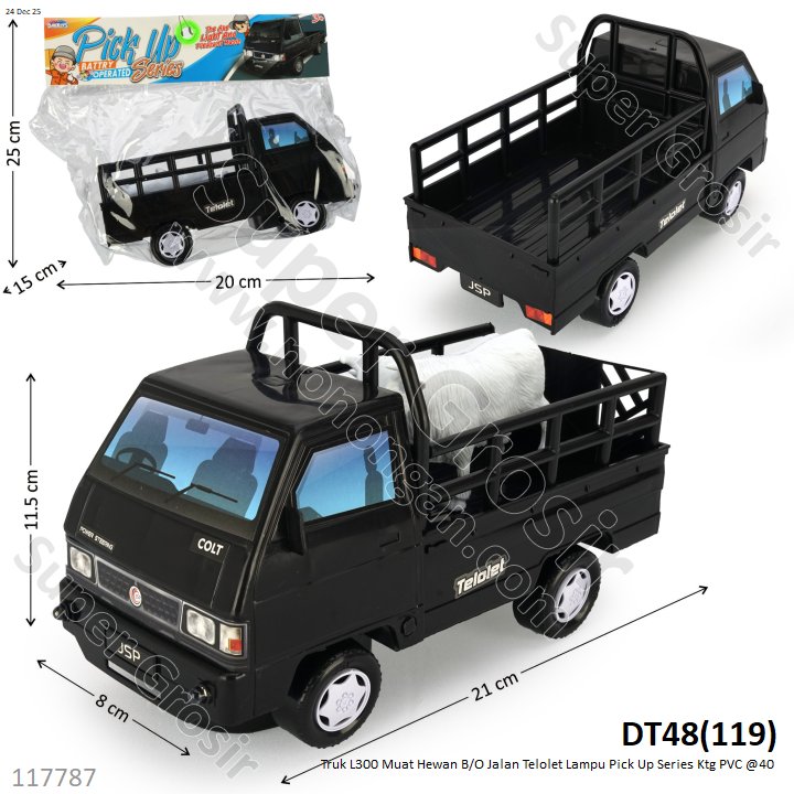 Truk L300 Muat Hewan B/O Jalan Telolet Lampu Pick Up Series Ktg PVC @40
