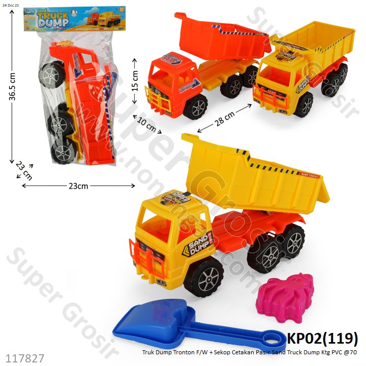 Truk Dump Tronton F/W + Sekop Cetakan Pasir Sand Truck Dump Ktg PVC @70