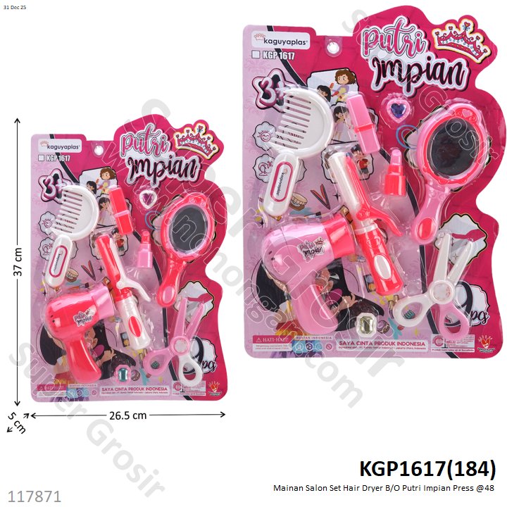 Mainan Salon Set Hair Dryer B/O Putri Impian Press @48