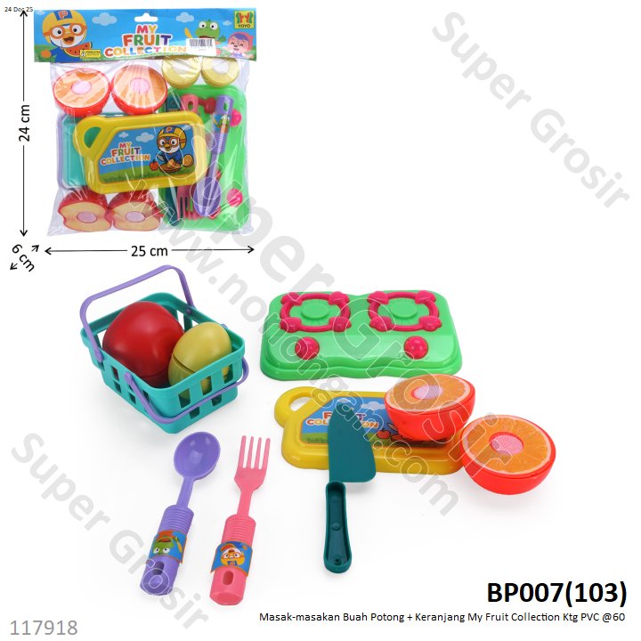Masak-masakan Buah Potong + Keranjang My Fruit Collection Ktg PVC @60