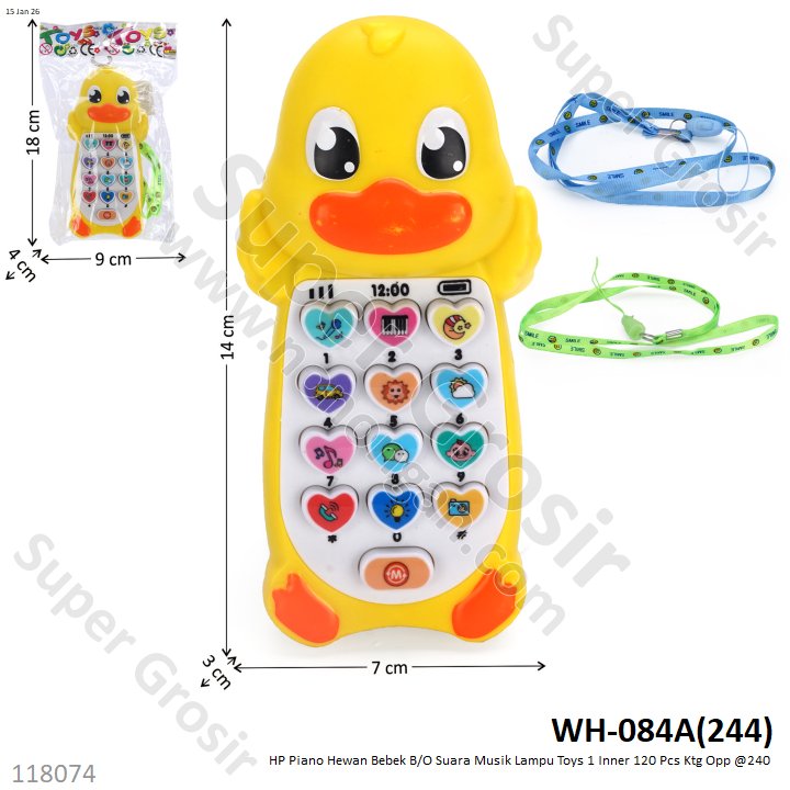 HP Piano Hewan Bebek B/O Suara Musik Lampu Toys 1 Inner 120 Pcs Ktg Opp @240
