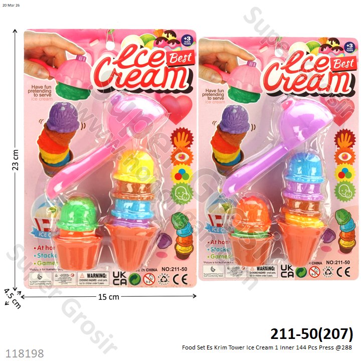 Food Set Es Krim Tower Ice Cream 1 Inner 144 Pcs Press @288