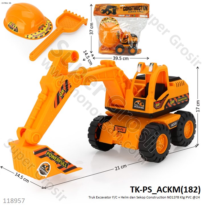 Truk Excavator F/C + Helm dan Sekop Construction N012FB Ktg PVC @24