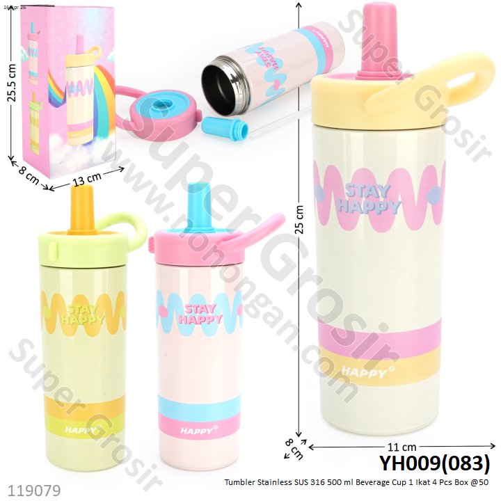 Tumbler Stainless SUS 316 500 ml Beverage Cup 1 Ikat 4 Pcs Box @50