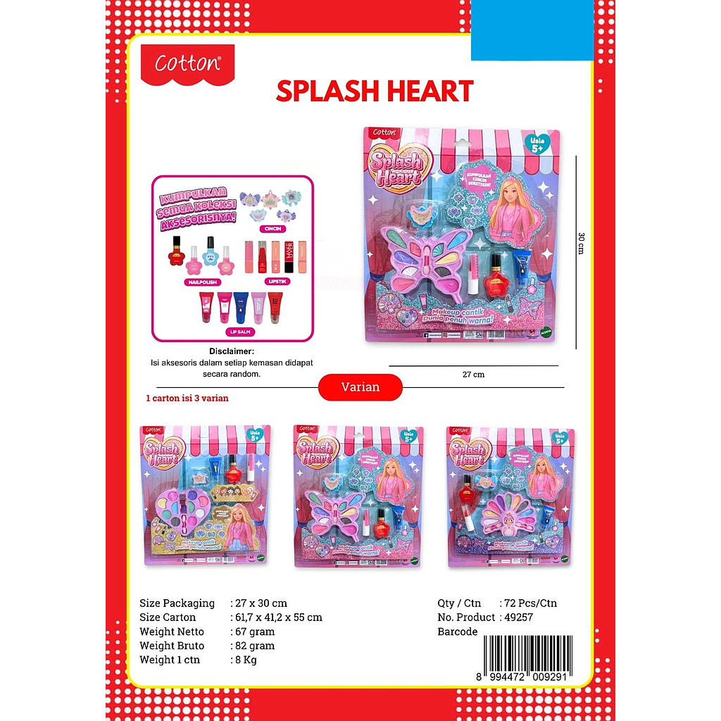 Make Up Set + Kutek Splash Heart Press @72