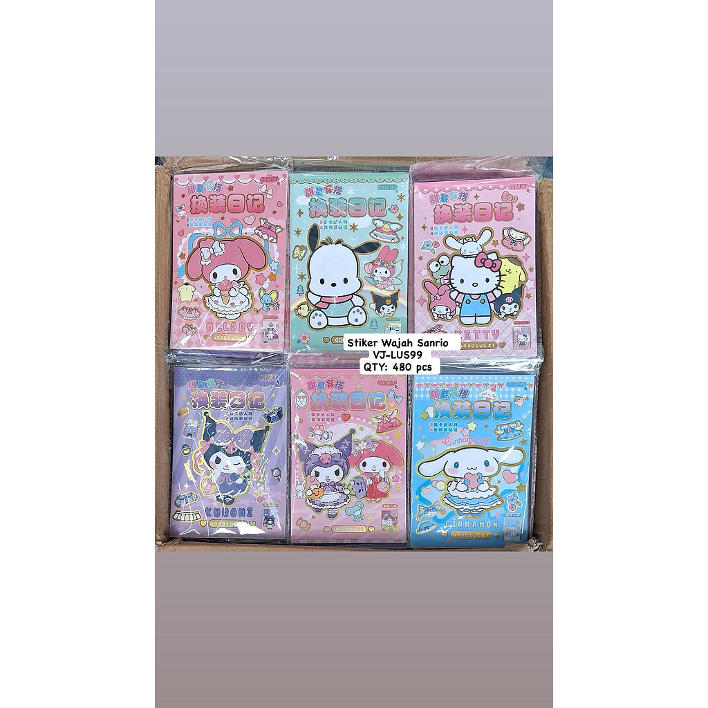 Sticker Girl Change Makeup Stickers Sanrio 1 Pack 10 Pcs Ktg Opp @480