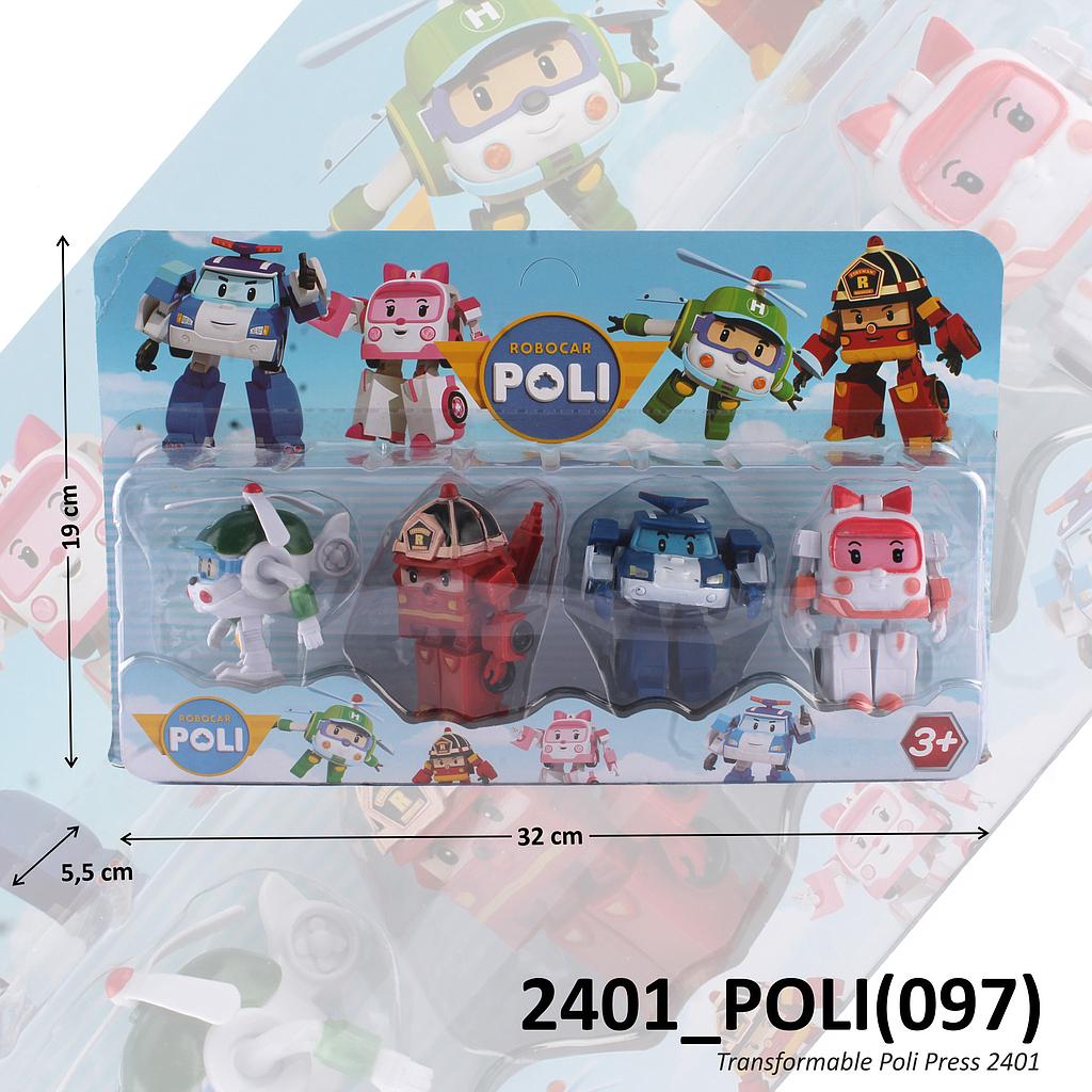 Action Figure Robocar Poli 4 Pcs Press @96