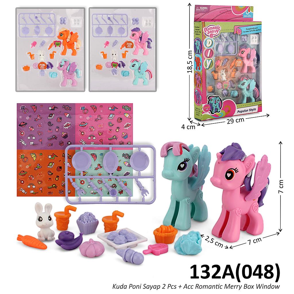 Figure Kuda Pony Set 2 Pcs dan Acc Romantic Merry Box Window @192