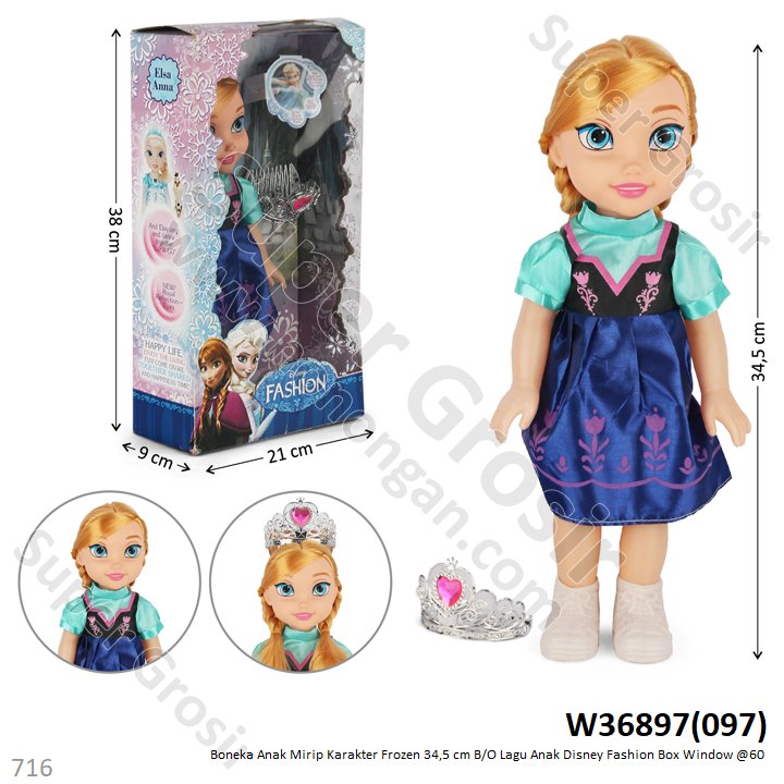 Boneka Anna Frozen B/O Suara Fashion Box Window @60