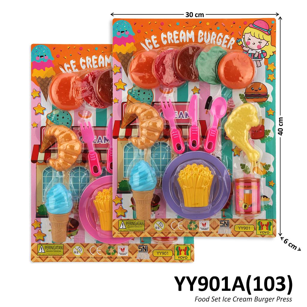 Food Set Ice Cream Burger Press @72