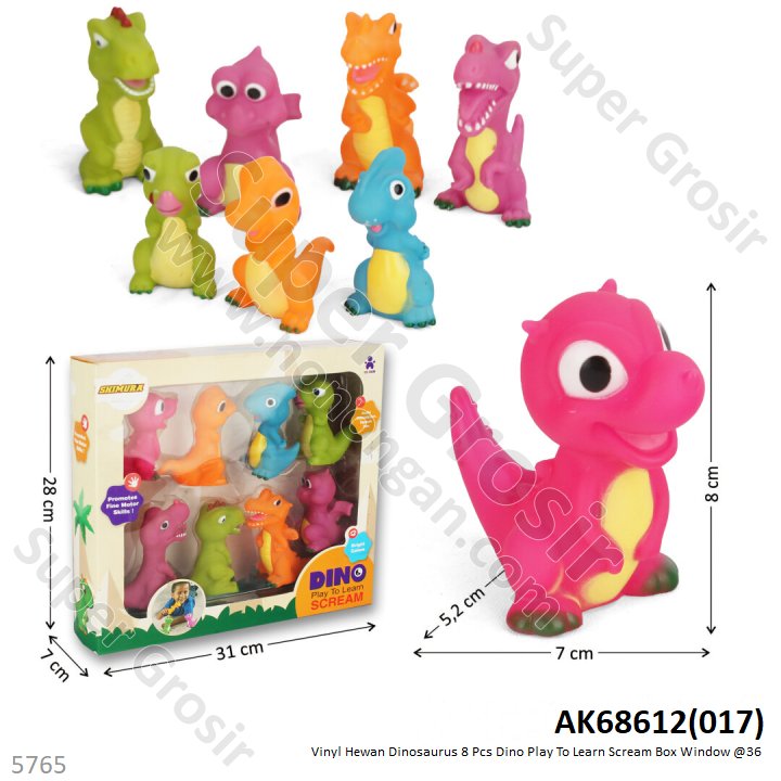 Vinyl Dinosaurus 8 Pcs Dino Scream Box Window @36