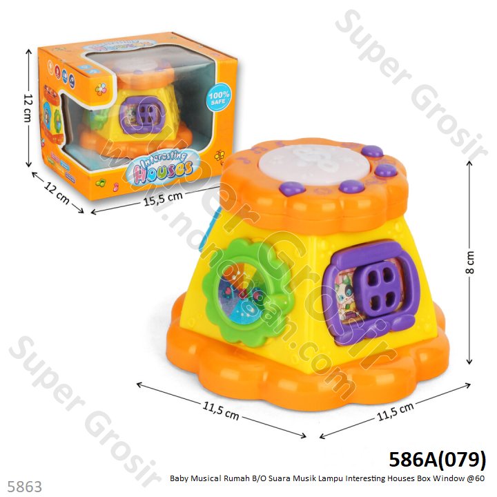 Baby Musical Rumah B/O Interesting Houses Box Window @60