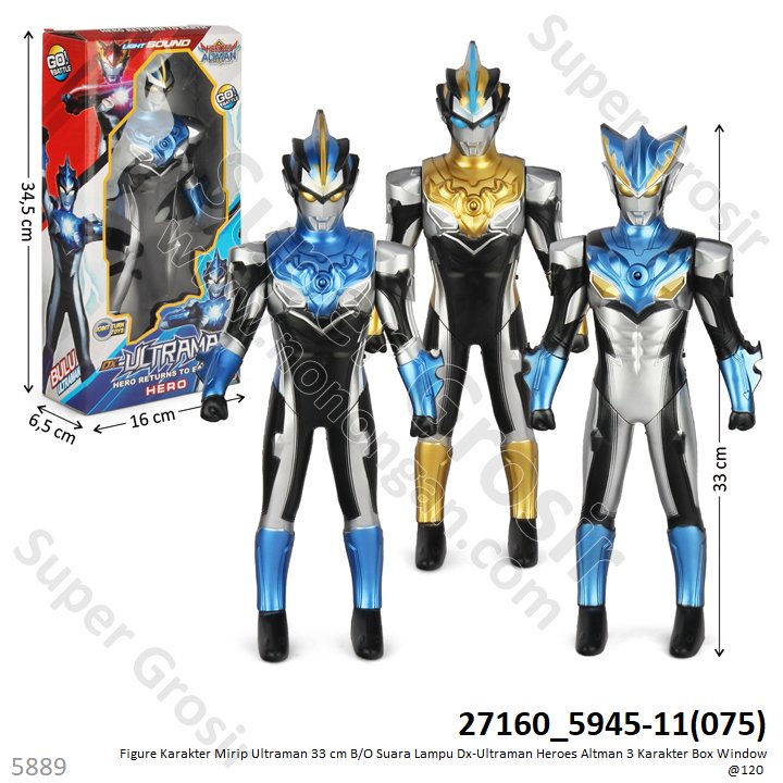 Action Figure Ultraman 35 cm B/O Lampu DX-Ultraman Heroes Altman Box Window @120 