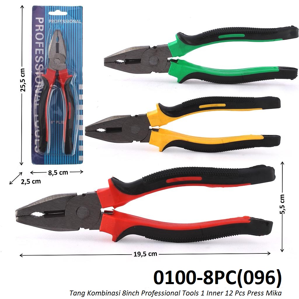 Tang Kombinasi 8inch Professional Tools 1 Inner 12 Pcs Press Mika @60