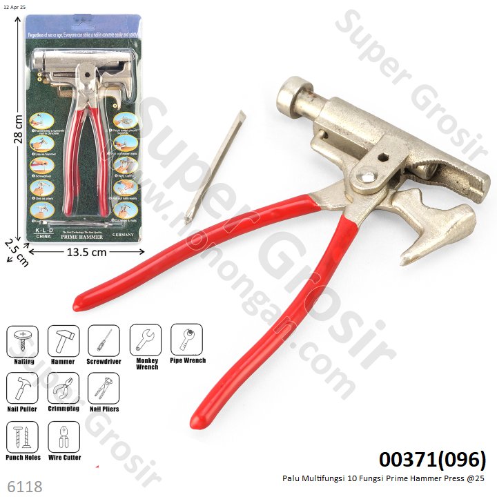 Palu Multifungsi 10 Fungsi Prime Hammer Press Mika @25