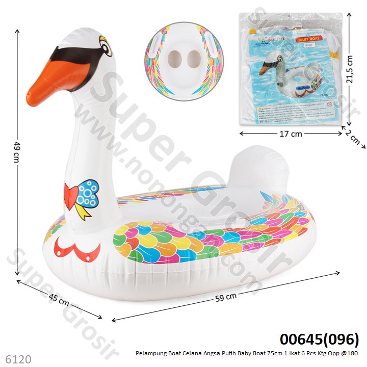 Pelampung Boat Celana Angsa Putih Baby Boat 75 cm 1 Ikat 6 Pcs Ktg Opp @180