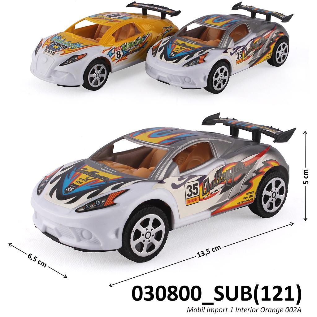 Mobil Sedan Interior Kuning P/B 14 cm Toys 002A Ktg Opp @480