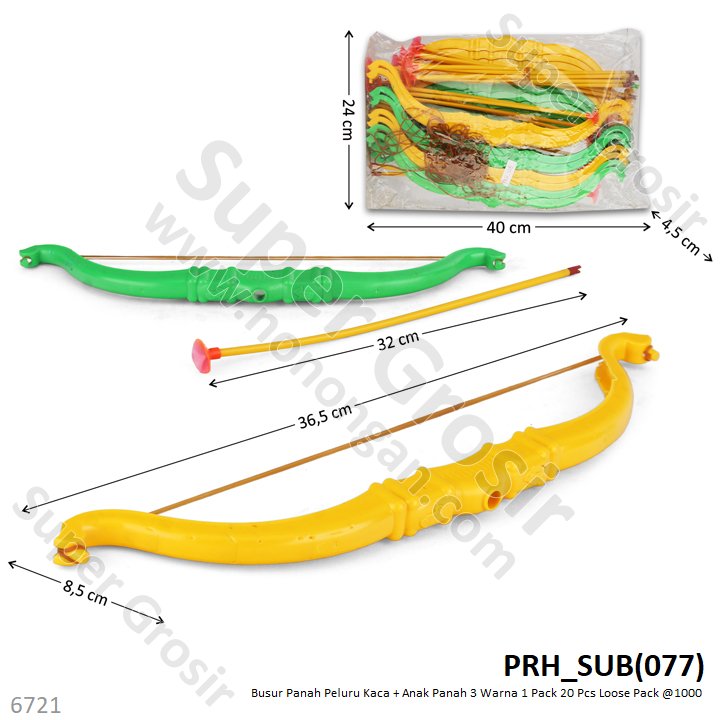 Busur Panah Peluru Kaca + Anak Panah 1 Pack 20 Pcs Loose Pack @1000