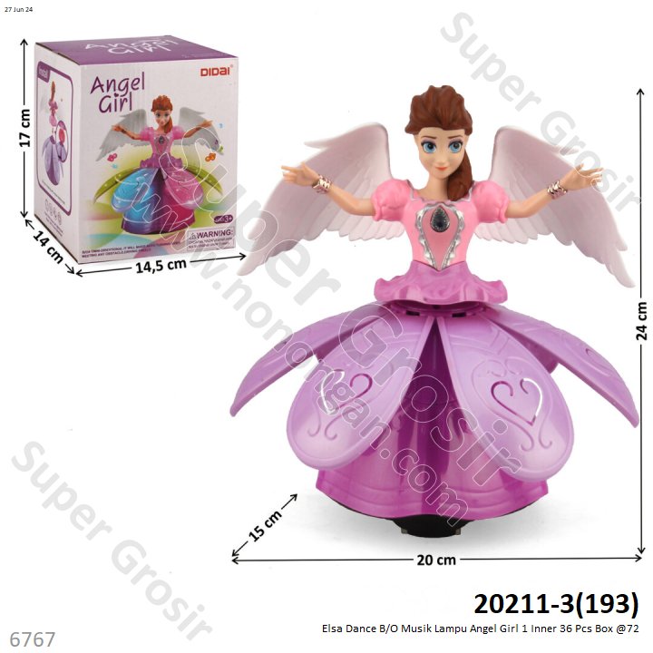 Boneka Dance Elsa B/O Musik Lampu Angel Girl 1 Inner 36 Pcs Box @72