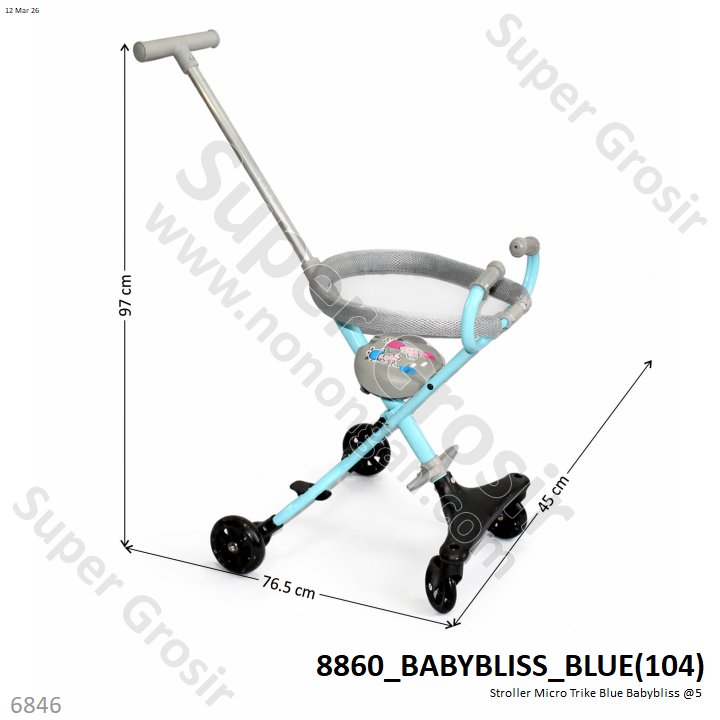 Stroller Bayi Micro Trike Blue Babybliss @5