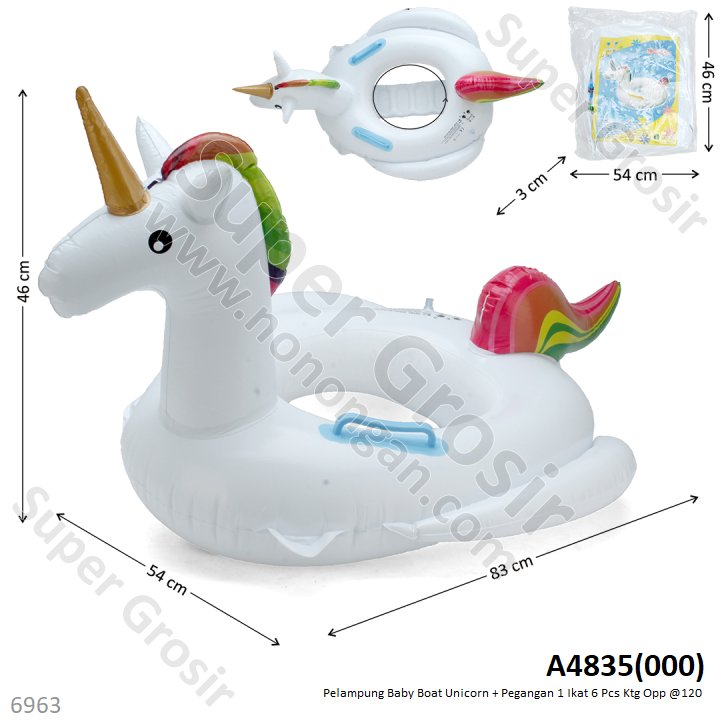 Pelampung Boat Celana dan Pegangan Unicorn 70x55 cm 1 Ikat 5 Pcs Ktg @120