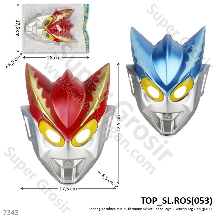 Topeng Ultraman Silver Rosso Toys 2 Warna Ktg Opp @400