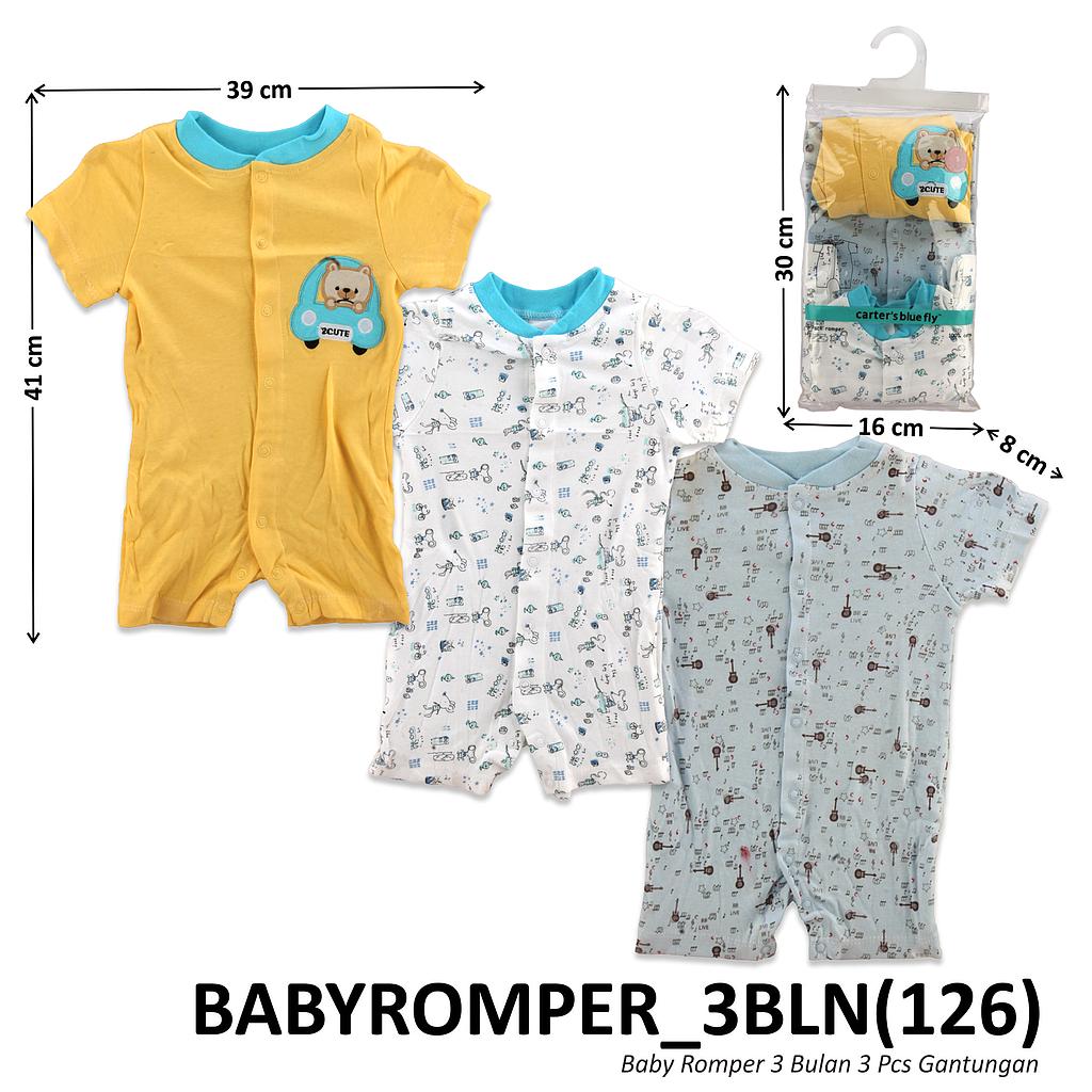 Baby Romper 3 Bulan 3 Pcs Gantungan @66