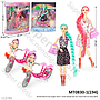 Boneka Barbie Set Sepeda Scooter Anak dan Acc Lengan Tekuk Charm Box Window @48