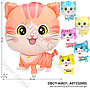 Balon Gas Anak Kucing Berdiri 50 Pcs Pack Plastik @60